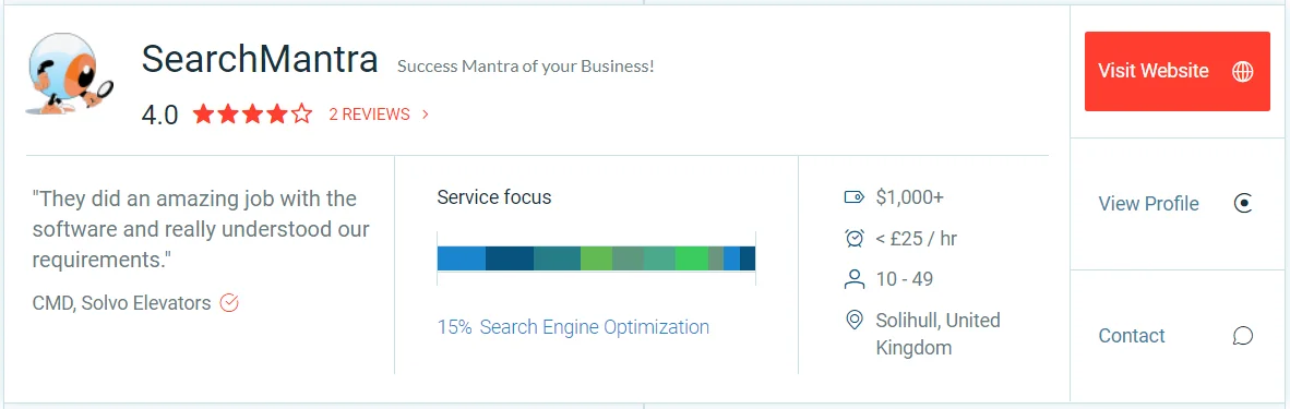Clutch Review for SearchMantra