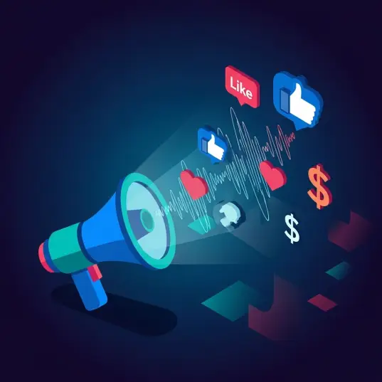 Visual representation of advertising solutions, highlighting digital ad campaign management, targeted marketing strategies, and performance analytics offered by SearchMantra.